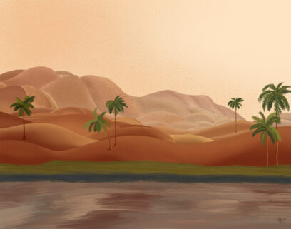 Palm Oasis Needlepoint Canvas by Fab Funky